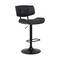 Armen Living Brooklyn Adjustable Swivel Black Faux Leather and Black Wood Bar Stool with Black Base LCBRBABLBL - alternate 1